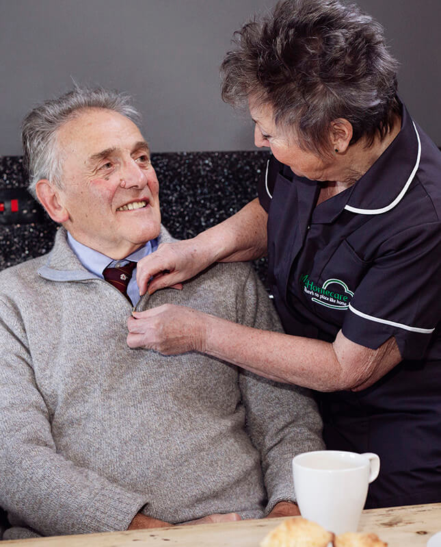 My Homecare carer helping a client at home